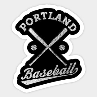 Portland Baseball - Vintage Faded Baseball design print Sticker